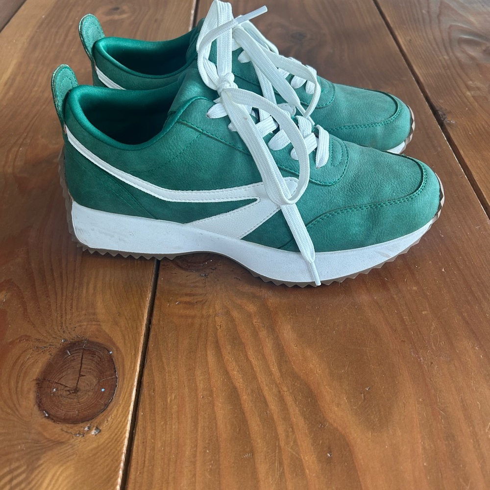 Dolce Vita Green and White Sneakers